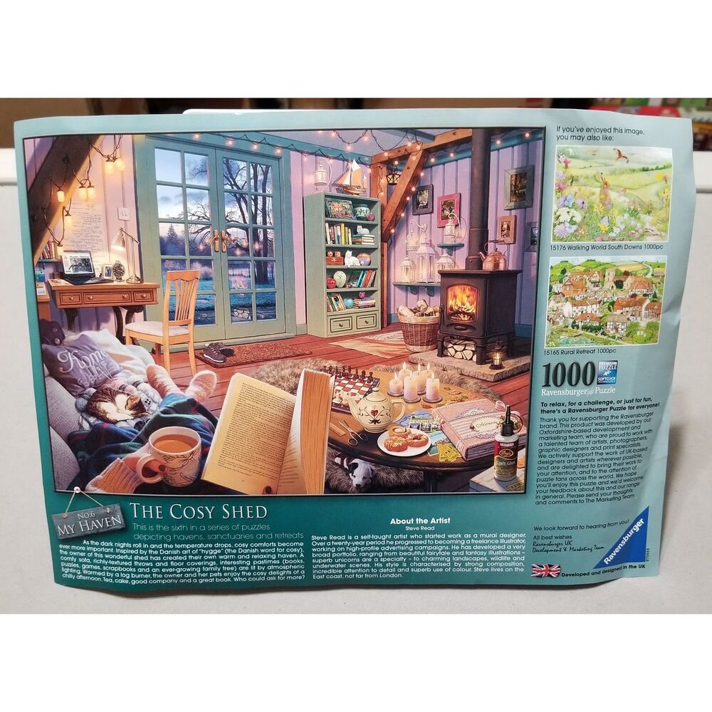 Ravensburger My Haven Cosy Shed 1000 pc Steve Read 2019 Complete Jigsaw Puzzle - Picture 2 of 5